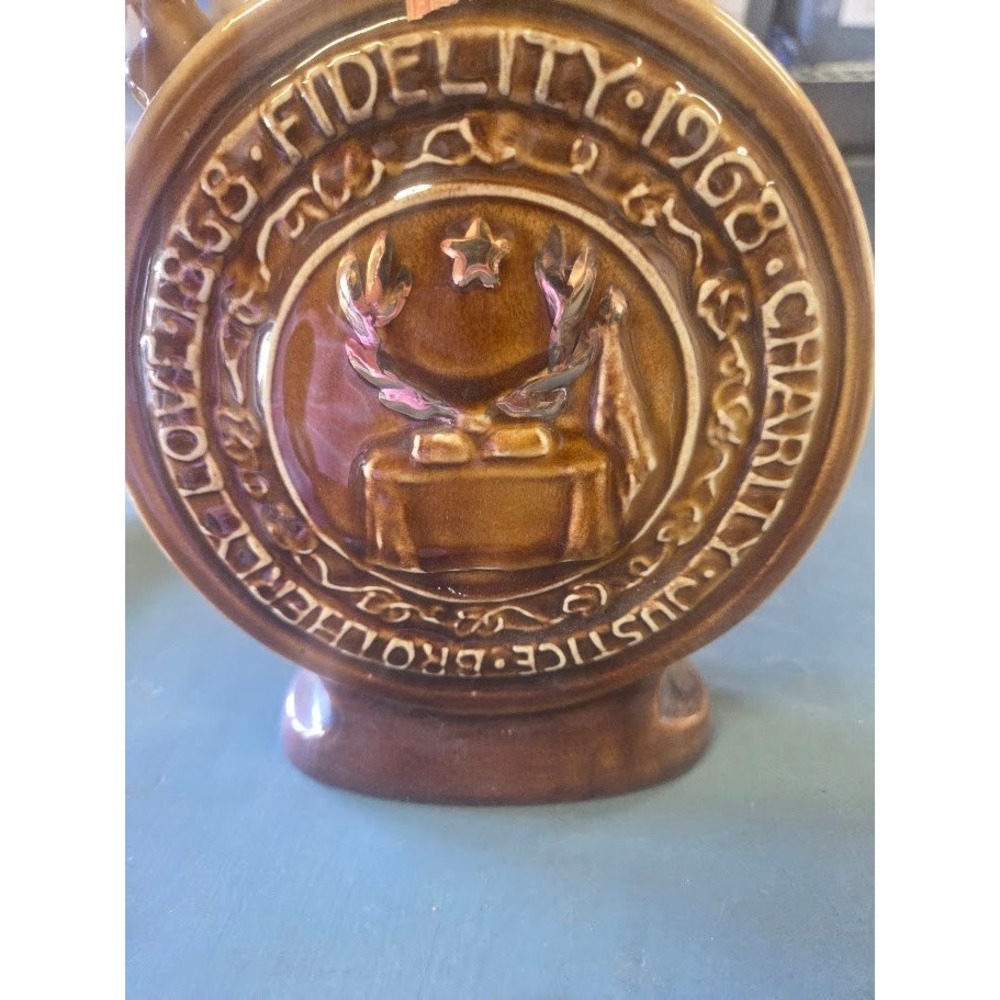 Jim Beam BPOE Elks Centennial 1868-1968 Decanter Regal China Liquor Bottle Empty - Picture 6 of 8